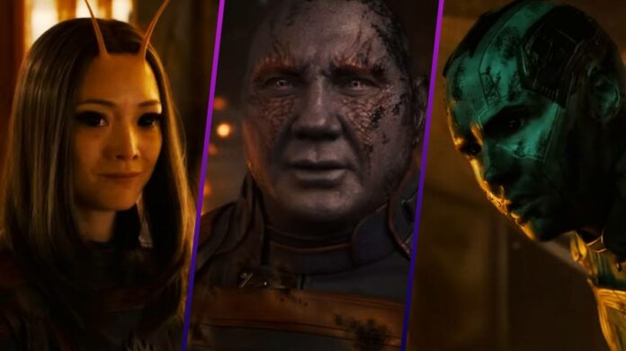 Guardians Of The Galaxy Vol 3 Characters Nebula Mantis Drax Explained 2023 Dave Bautista As Drax, Karen Gillan As Nebula, And Pom Klementieff As Mantis